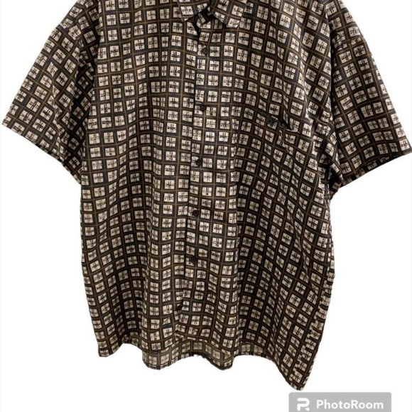 David Adams Mens Shirt Sz L Short Sleeves Button Down 100% Cotton Black … - Picture 5 of 5